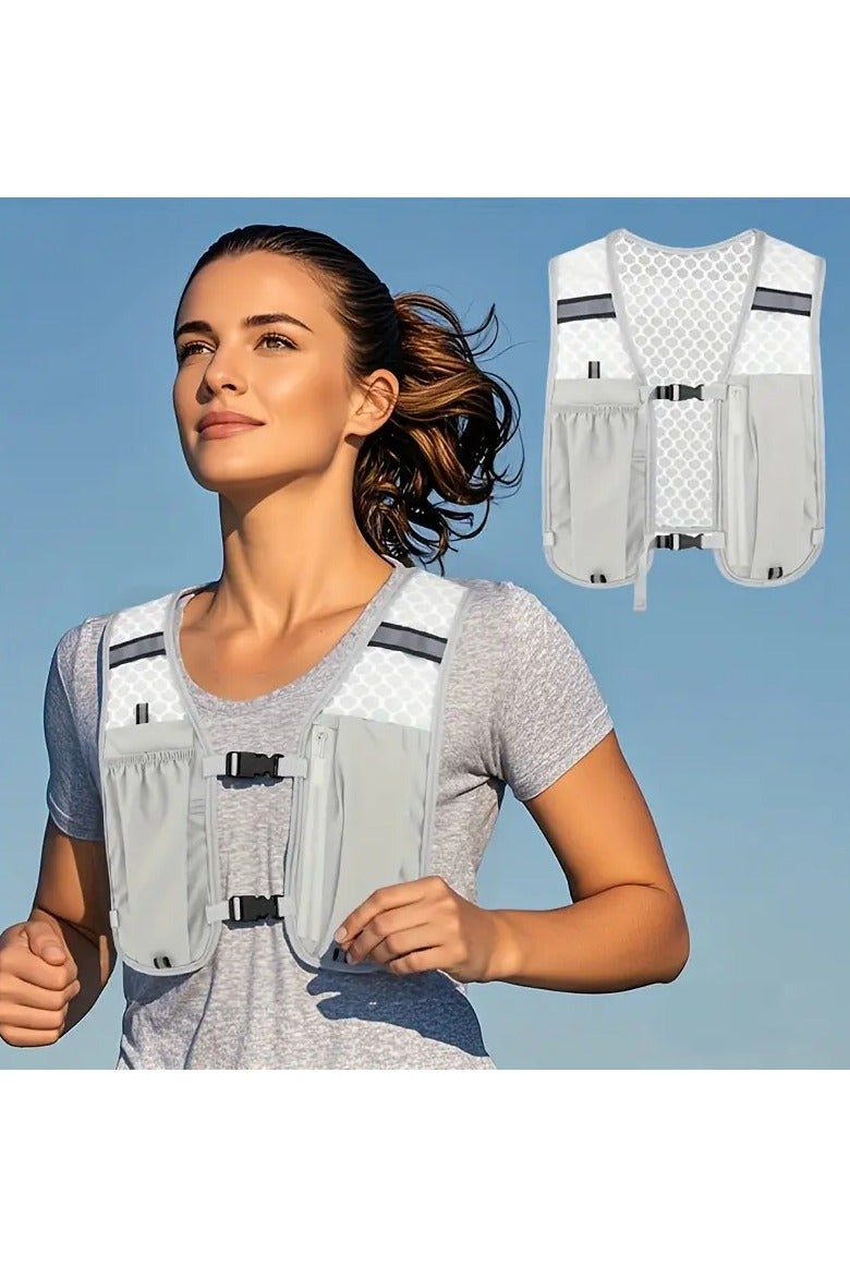 Men's Running Water Bag Vest, Backpack, Women's Breathable Running Vest With Pockets, Adjustable Reflective Bag, Used For Hiking, Running, Cycling, Flowing Vest - Breathable Water Bag Vest, Sports Bag - Lightweight And Stable Phone Bag, Chest Bag, Equipment - Image 1