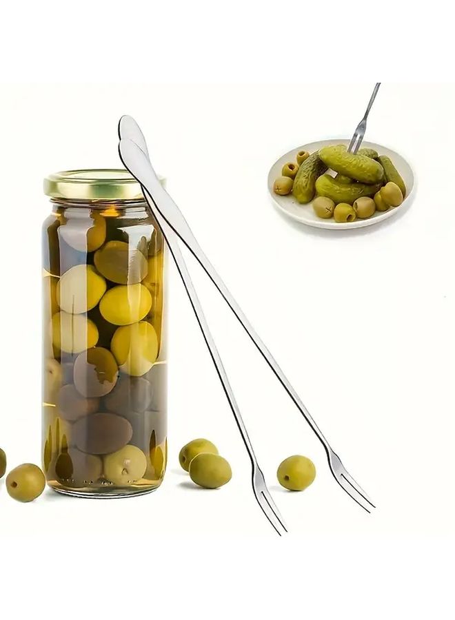 Stainless Steel Long Handle Pickle Fork Kitchen Tool 1pc - Image 2