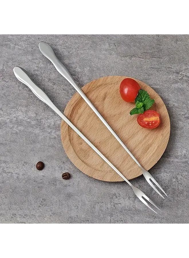 Stainless Steel Long Handle Pickle Fork Kitchen Tool 1pc - Image 1