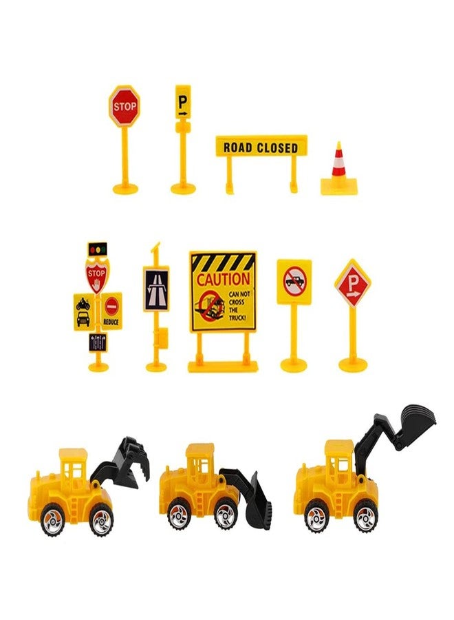 GmakCeder Construction Car Cake Topper with Truck Road Sign (3 yearold) - Image 2