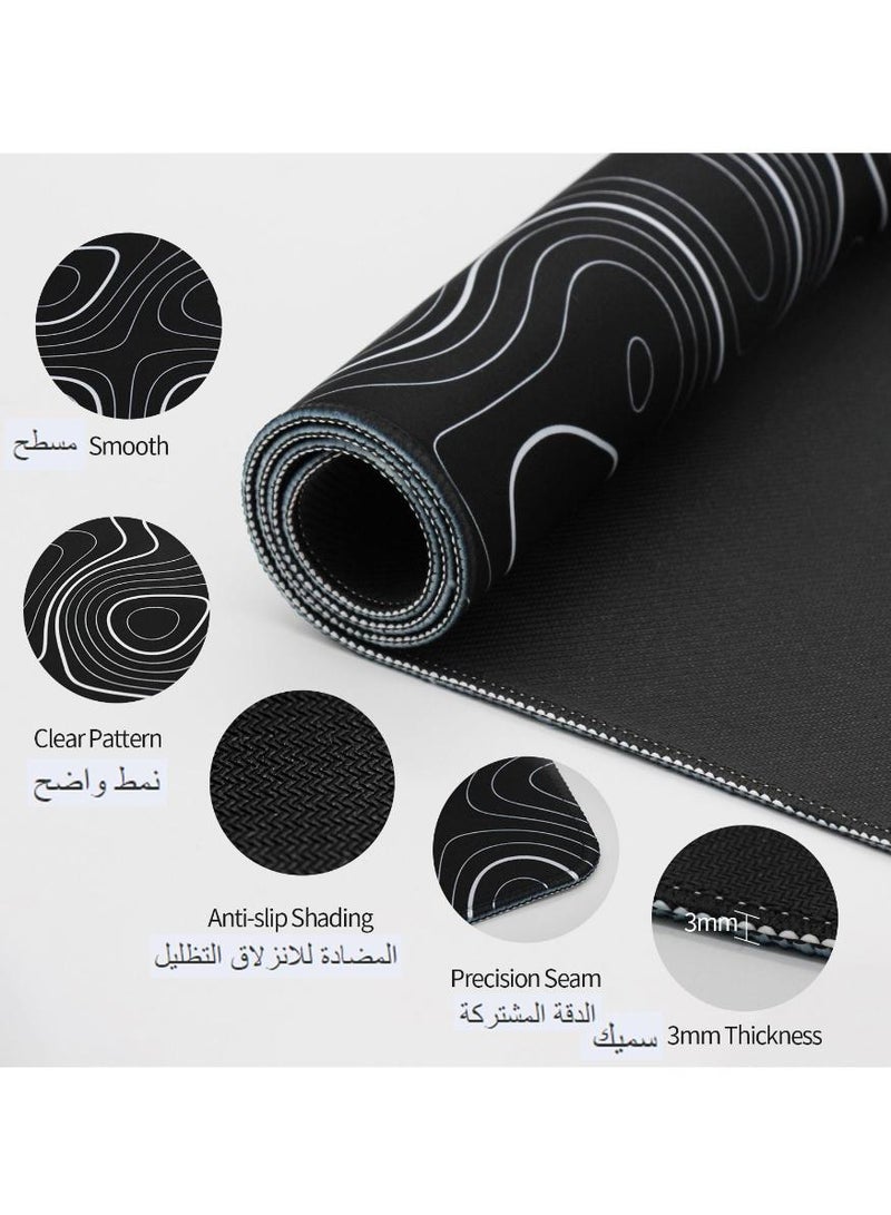 Large Mouse Pad Extended Gaming Non-Slip Rubber Base Office Desk Keyboard Mouse Pads Black - Image 5