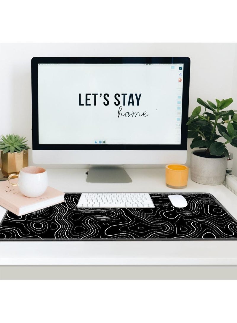 Large Mouse Pad Extended Gaming Non-Slip Rubber Base Office Desk Keyboard Mouse Pads Black - Image 3