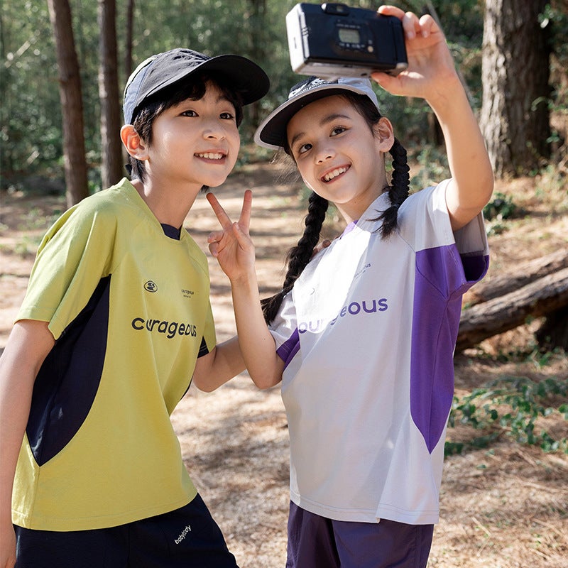 Children'S Short-Sleeved Summer Thin Style Boys And Girls Ice-Feel T-Shirt Half-Sleeved Big Kidsren'S Sports And Fashionable - Image 4