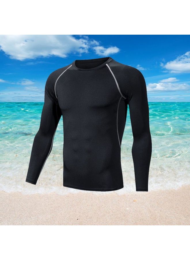 Swimwear Men's Top Anti-embarrassment Adult Swimming Diving Suit Autumn And Winter Warm Suit Swimming Trunks Full Body Sun Protection Long Sleeve-Color:O Suit/Long-sleeved Three-piece Set Oo Style-
