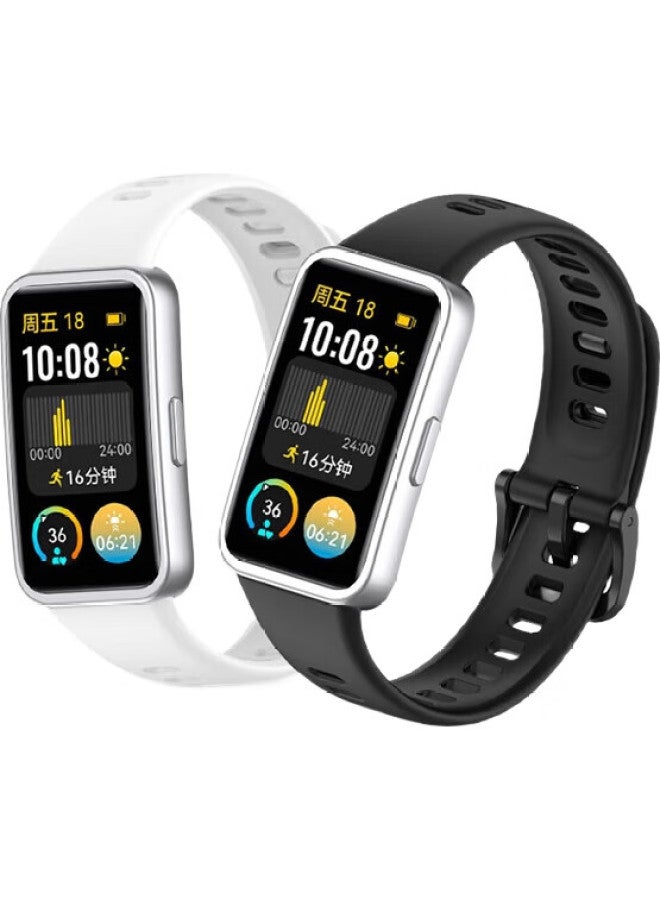 Bkayp Liquid Silicone Wristband For Huawei Band 8/9/Nfc Version, Personalized Breathable Waterproof Dirt-Resistant Sports Casual Strap Compatible With Huawei Band 8/9 [Black] - Image 1