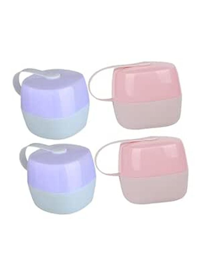 4 Pacifier Holder Storage Case Travel Organizer Box for Newborn Girl Pink