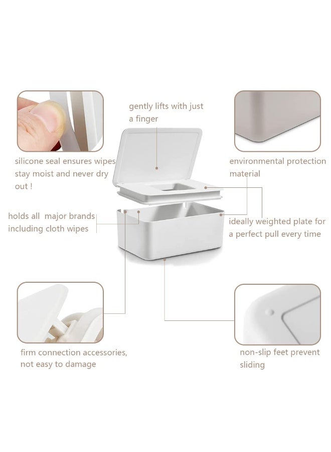 Abnaok Diaper Wipes Dispenser Baby Wipes Case，Abnaok Baby Wipe Holder Keeps Wipes Fresh，Non-Slip, Easy Open & Close Wipe Container - Image 3