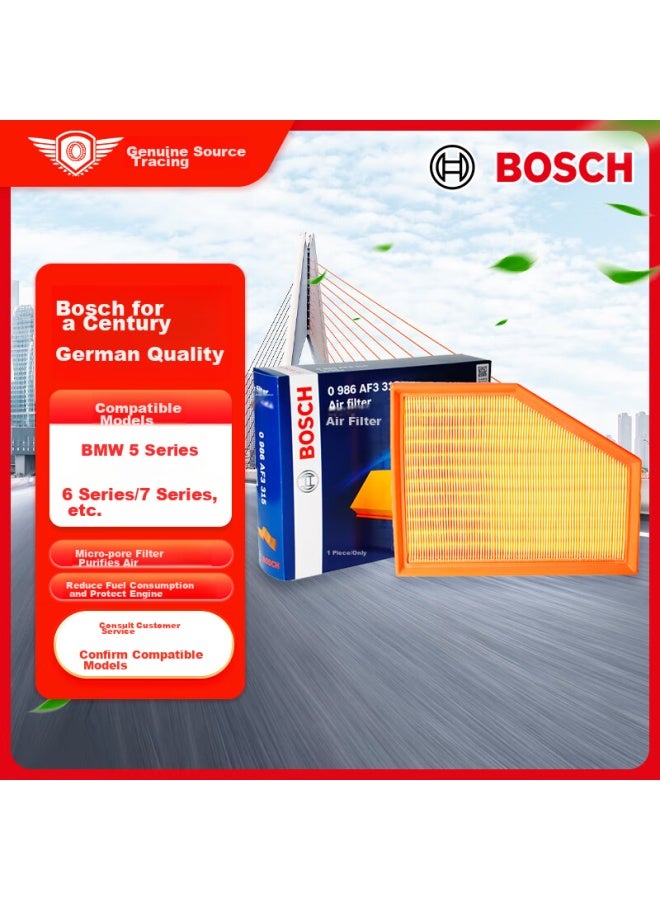 Bosch Air Filter Element 3315 For Bmw 5 Series 525li, 530i, 535le, 730li, 740le, 630, X3, X4, X5, X6 - Image 1