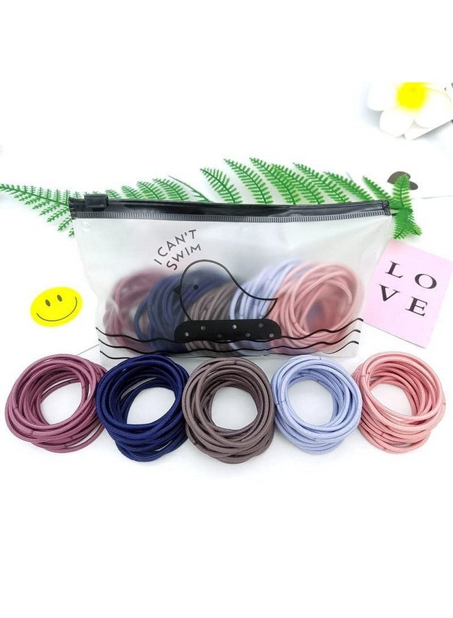 Rlanos (50 Cotton ponytail holder, 50 Hair Ties) Thick Seamless Hair Ties, Ponytail Holders Hair Accessories No Damage for Thick Hair (Natural Colors) - Image 4