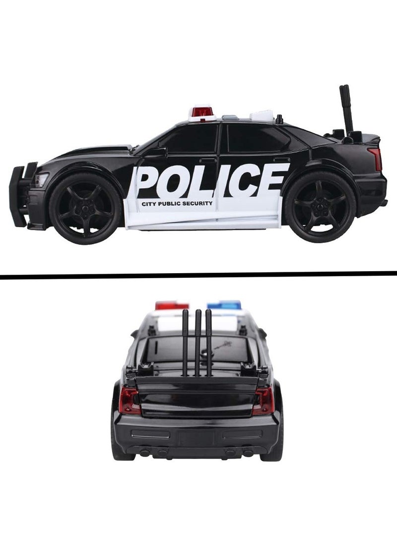 Police Car Toy for Kids, Friction Powered Vehicle with Light and Sound Plastic Police Car Toy Best Gift for Boys Age 3+ - Image 2