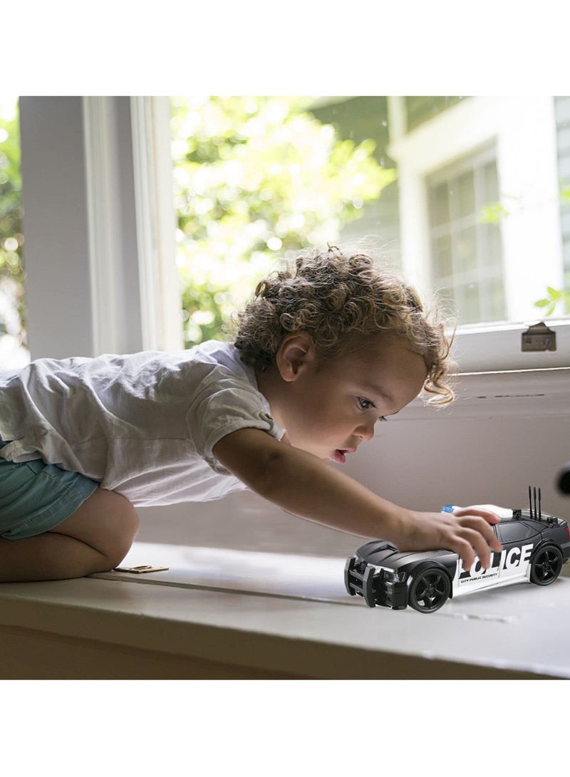 Police Car Toy for Kids, Friction Powered Vehicle with Light and Sound Plastic Police Car Toy Best Gift for Boys Age 3+ - Image 4