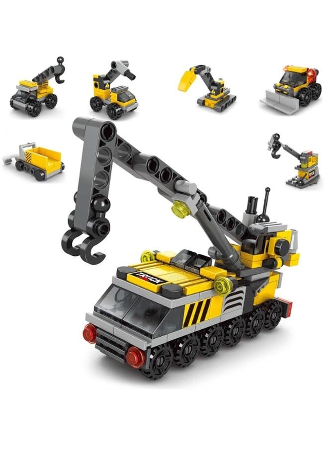 6 in 1 City Rescue Series Crane Engineering Building Blocks Toys for Boys Over 4 Years Old Kids Gift Ideas 123 Pieces - Compatible with Other Block  - Image 1