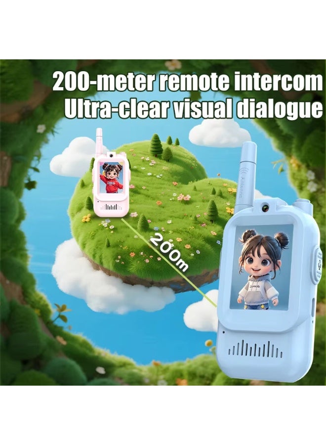 Jliyru Kid's Video Intercom 2-inch High-definition Screen Rechargeable Voice Fonts One-Click Call Cartoon Intercom Gift For Kids - Image 3