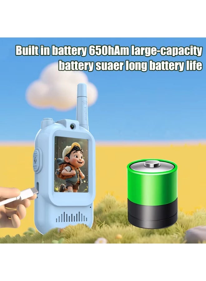 Jliyru Kid's Video Intercom 2-inch High-definition Screen Rechargeable Voice Fonts One-Click Call Cartoon Intercom Gift For Kids - Image 5