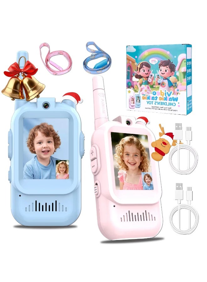 Jliyru Kid's Video Intercom 2-inch High-definition Screen Rechargeable Voice Fonts One-Click Call Cartoon Intercom Gift For Kids - Image 1