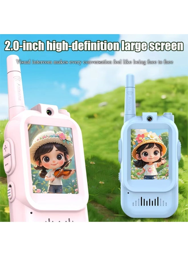 Jliyru Kid's Video Intercom 2-inch High-definition Screen Rechargeable Voice Fonts One-Click Call Cartoon Intercom Gift For Kids - Image 4