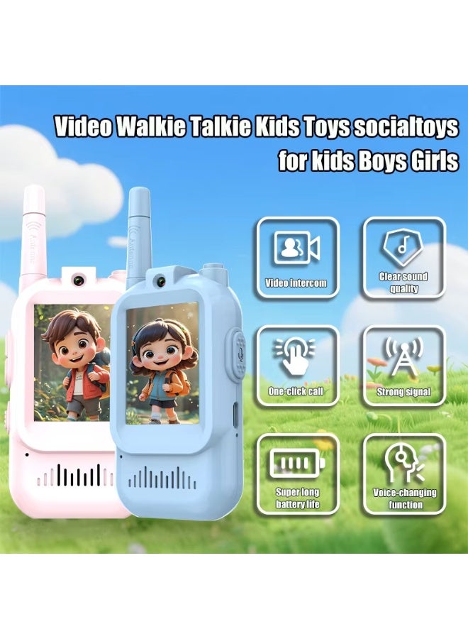Jliyru Kid's Video Intercom 2-inch High-definition Screen Rechargeable Voice Fonts One-Click Call Cartoon Intercom Gift For Kids - Image 2
