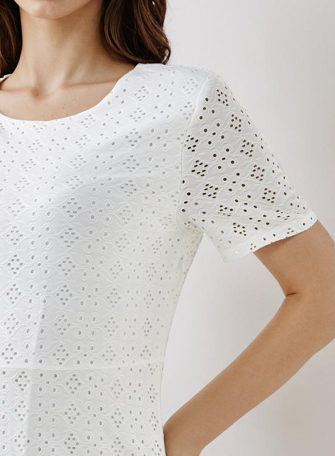 سبلاش فيڤ فستان ميدي - بشيفلي وإغلاق خلفي بفتحة مفتاح - Image 4