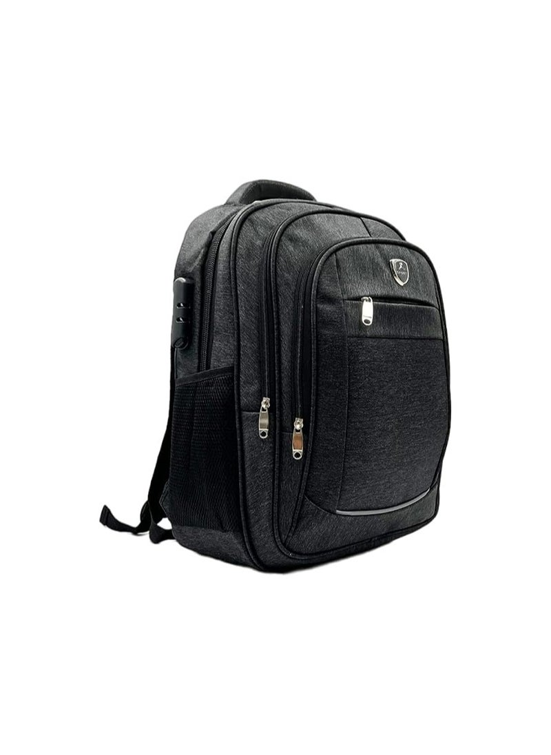VIO Lightweight Water Resistant Laptop Backpack Casual Multi-compartment Unisex Travel Hiking Bag with Number Lock USB Charging Port Reflector Durable Work Bag for Office College School Kids Travel Men Women  - Image 4