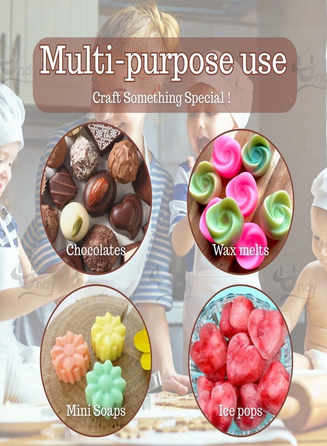 Undy Chocolate Mould Silicone Swirl Rose Heart Mini Bars Shape Chocolate Mould for Chocolate Making Multipurpose Jelly Ice Cubes Cake Decoration Tools, 3 PCS, Brown - Image 5