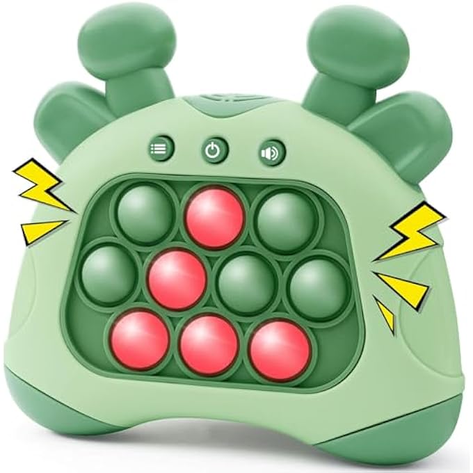 HANDHELD GAME FOR KIDS ALDULT, PUSH POP GAME IT FIDGET TOYS, QUICK PUSH GAME, WHACK A MOLE PUZZLE GAME MACHINE, BUBBLE STRESS POP LIGHT UP GAME, MULTIPLE GAME MODES, BIRTHDAY GIFTS CHILDREN (GREEN) - Image 1