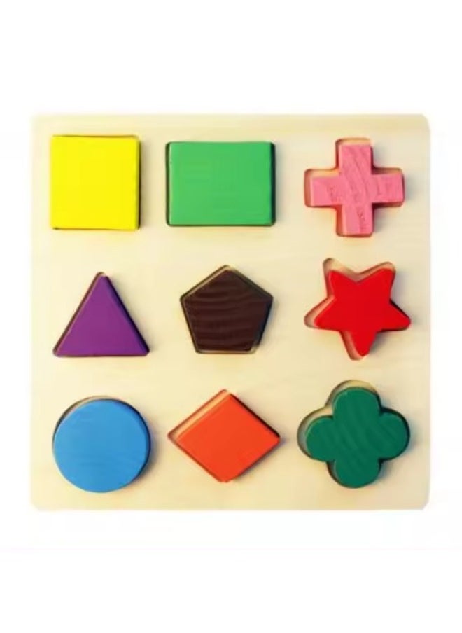Generic Wooden Education Geometric Shape Board Paired Building Puzzle Infant Early Childhood Educational Toys LYQ 
