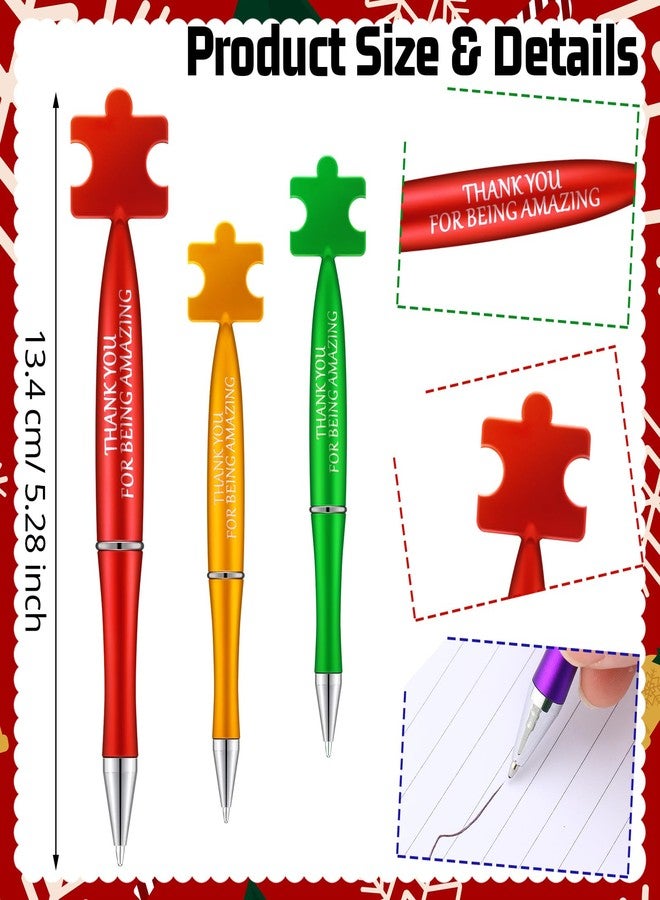 Moinchore 36 Pcs Bulk Appreciation Gifts for Employees Thank You Pens for Coworkers Team Gifts Autism Puzzle Pens Being Amazing Inspirational Ballpoint for School Class Staff Nurse Special Educators - Image 2