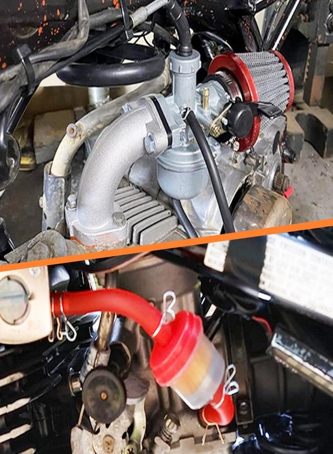 HOLATO PZ22 Carburetor Carb Air filter Throttle Handle Grips Cable Kit for 110cc 125cc XR50 CRF50 CRF50f CRF110 TaoTao DB14 DB24 SSR110 SSR125 Coolster Apollo Pit Dirt Bike Chinese 4 Wheeler ATV Red - Image 4