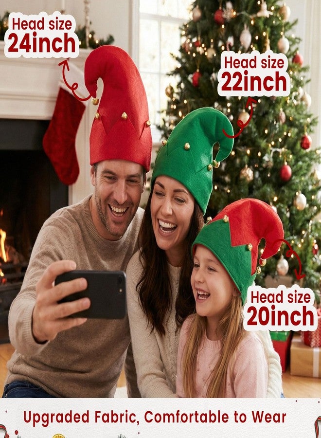 MCPINKY 3PCS Christmas Elf Hats, Elf Felt Hat with Jingle Bells Novelty Funny Christmas Hat for Kids Adults Holiday Party Costume Photos Props - Image 3