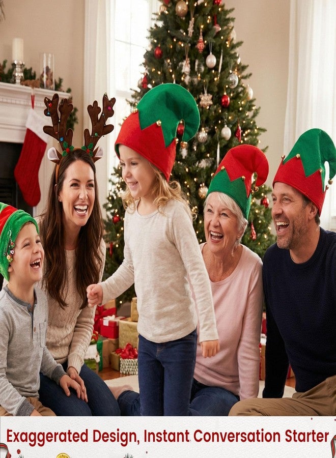 MCPINKY 3PCS Christmas Elf Hats, Elf Felt Hat with Jingle Bells Novelty Funny Christmas Hat for Kids Adults Holiday Party Costume Photos Props - Image 2