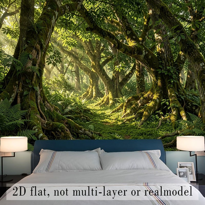 1pc Large Jungle Themed Tapestry Wall Hanging 320x240cm Tropical Palm Tree Print Durable HD Digital Decor For Room Backdrop - Image 2