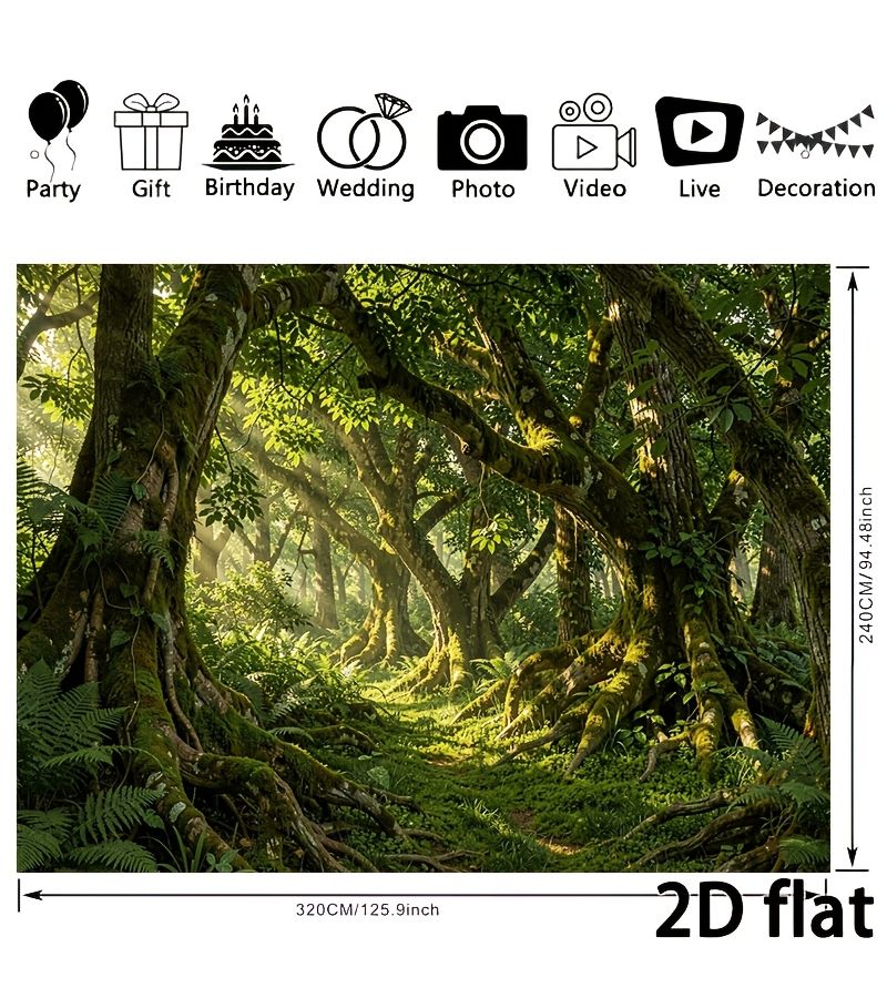 1pc Large Jungle Themed Tapestry Wall Hanging 320x240cm Tropical Palm Tree Print Durable HD Digital Decor For Room Backdrop - Image 4