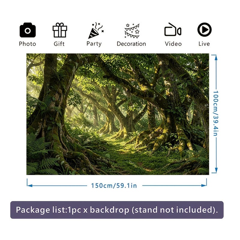 1pc Large Jungle Themed Tapestry Wall Hanging 320x240cm Tropical Palm Tree Print Durable HD Digital Decor For Room Backdrop - Image 3