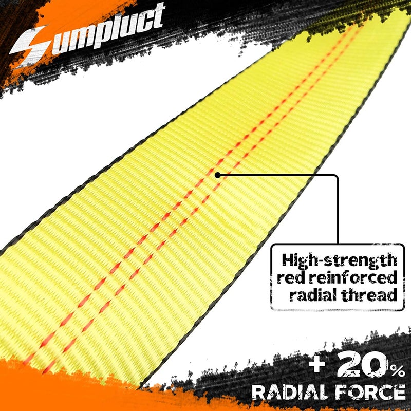 sumpluct Tow Strap Heavy Duty 2" x 20 Ft,20,000 lbs Break Strength Reinforced Tree Saver Straps,Use for Emergency Towing Rope,Vehicles,Boats,Jet Ski,4x4 Off Road Tow Truck Camper Accessories Travel Essentials - Image 3