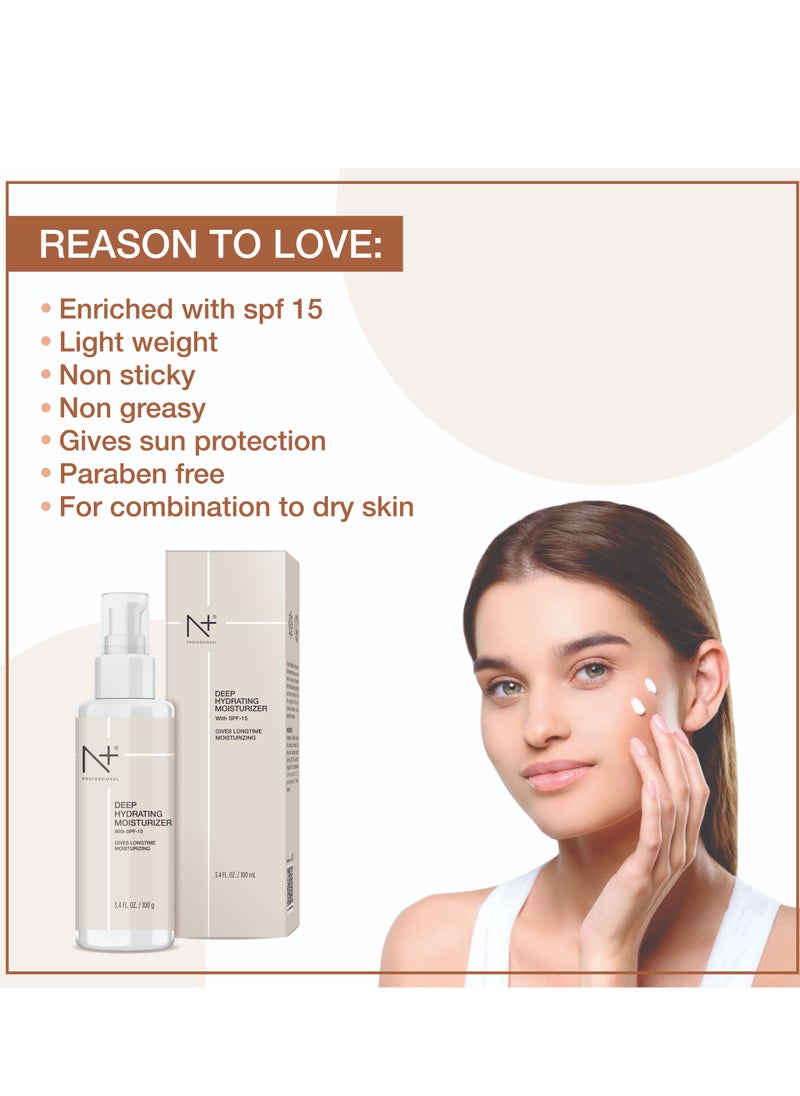 N Plus Professional Deep Hydrating Moisturizer With SPF-15, Deep Moisturizer with UV Protection, Skin Nourishing Formula