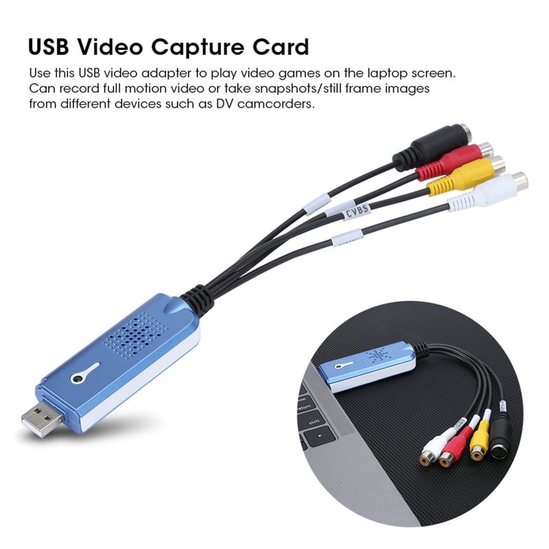 بطاقة التقاط أحادية الاتجاه USB لأقراص DVD لتحويل الفيديو AV إلى USB كمبيوتر عالية الدقة للكمبيوتر مع خاصية التسجيل - Image 2