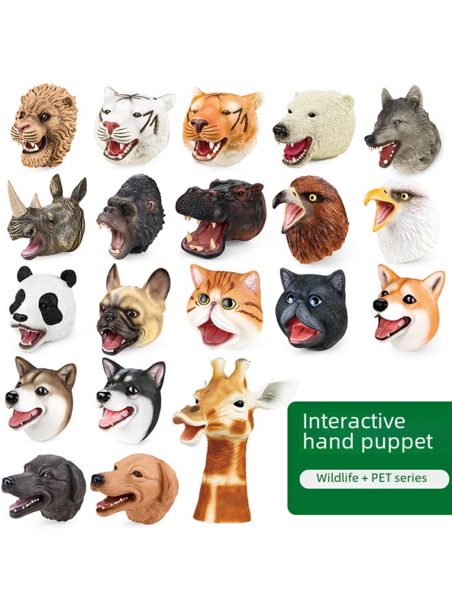 Science And Education Cognitive Gloves Model Simulation Animal World Children Interactive Entertainment Puppet Toy-Color:X317 Hippo Hand Puppet Head 183.8g  - Image 2