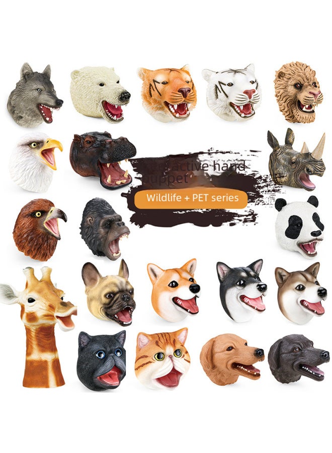 Science And Education Cognitive Gloves Model Simulation Animal World Children Interactive Entertainment Puppet Toy-Color:X317 Hippo Hand Puppet Head 183.8g  - Image 3