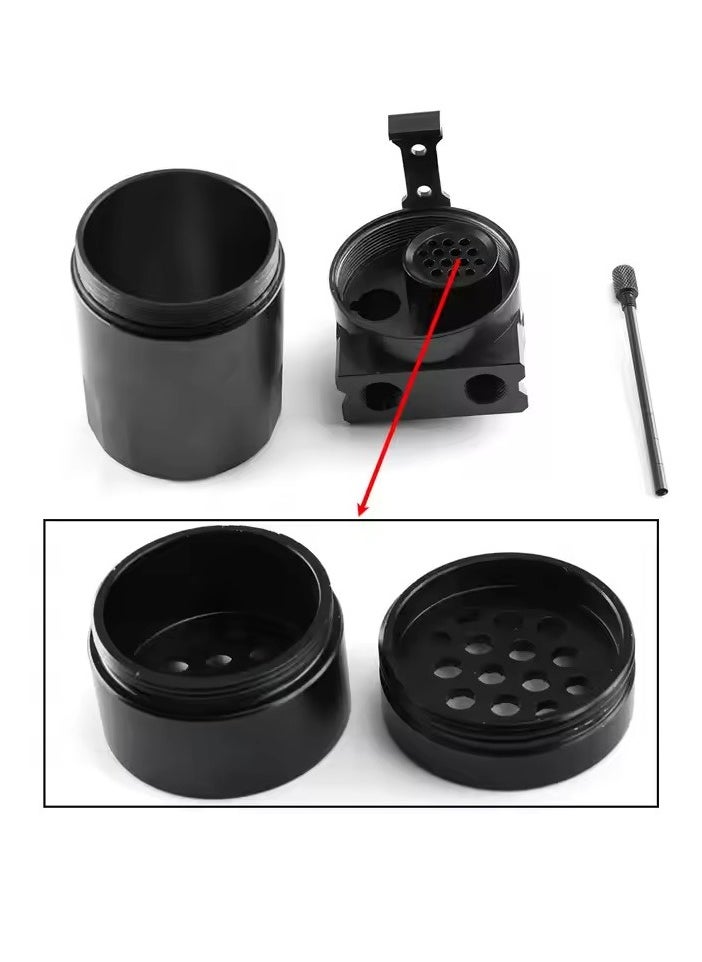 Generic Aluminum Oil CatcAutomobile modification parts oil breather pot, with air filter breather flat head, waste oil recovery pot, baffle oil and gas separation tank oil storage tank, universal oil and ga  - Image 2