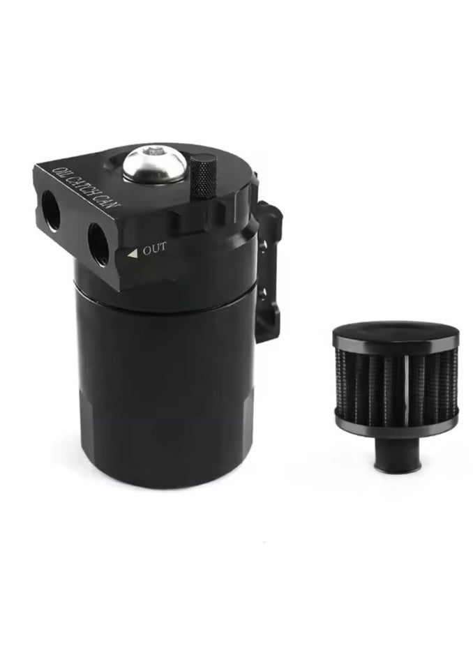 Generic Aluminum Oil CatcAutomobile modification parts oil breather pot, with air filter breather flat head, waste oil recovery pot, baffle oil and gas separation tank oil storage tank, universal oil and ga  - Image 5