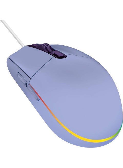 ماوس ألعاب سلكي مزود بمستشعر 8000 نقطة في البوصة، وإضاءة RGB بتقنية LIGHTSYNC، و6 أزرار قابلة للبرمجة، وذاكرة مدمجة، وتخطيط الشاشة، ومتوافق مع أجهزة الكمبيوتر الشخصية وأجهزة ماك - بنفسجي
