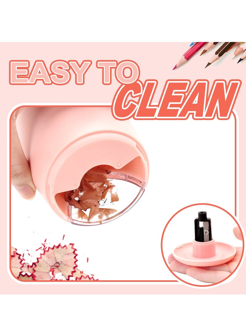 SYOSI Electric Pencil sharpeners for Kids, Small Battery Operated Pencil Sharpener for Colored No.2 HB Pencils 6 to 8mm, USB Powerd Pencil sharpeners for Artist Classroom School Work Office of Pink - Image 5