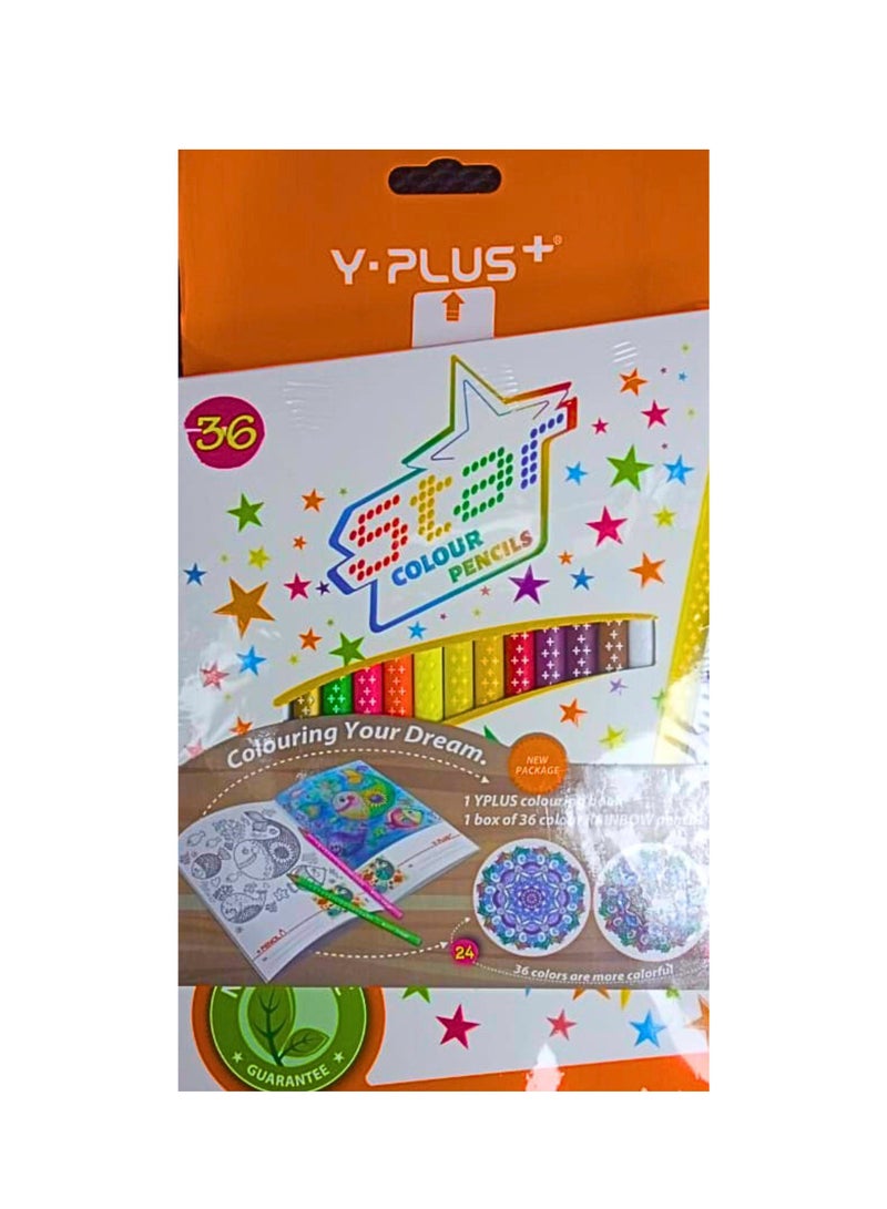 YPlus Color Pencil With Sharpner (Pack of 36 Pieces) - Image 2