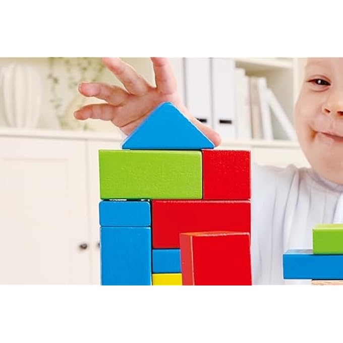 MAPLE BLOCKS | 50-PIECE WOODEN BUILDING BLOCK SET FOR CREATIVE PLAY AND LEARNING | ASSORTED SS AND COLORS WOODEN TOY | S SORTING & STACKING TOY - Image 3