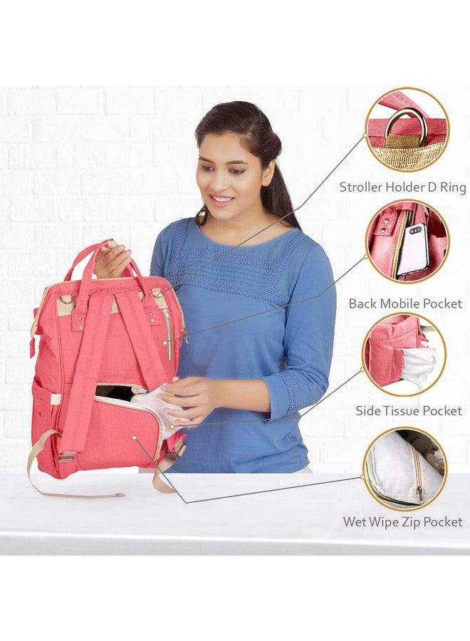 PACKNBUY Classic Diaper Bag for Mothers for Travel, Maternity Bag with Insulated Bottle Pockets, Water Resistant Baby Diaper Bag with Multiple Pockets for Newborn Baby Products (Hot Pink) - Image 3