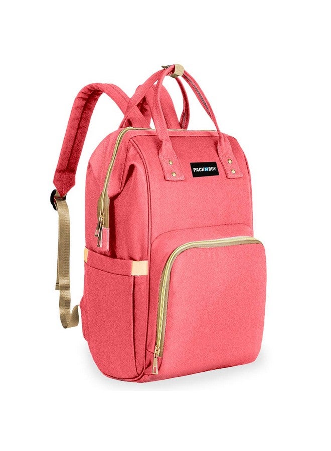PACKNBUY Classic Diaper Bag for Mothers for Travel, Maternity Bag with Insulated Bottle Pockets, Water Resistant Baby Diaper Bag with Multiple Pockets for Newborn Baby Products (Hot Pink) - Image 1