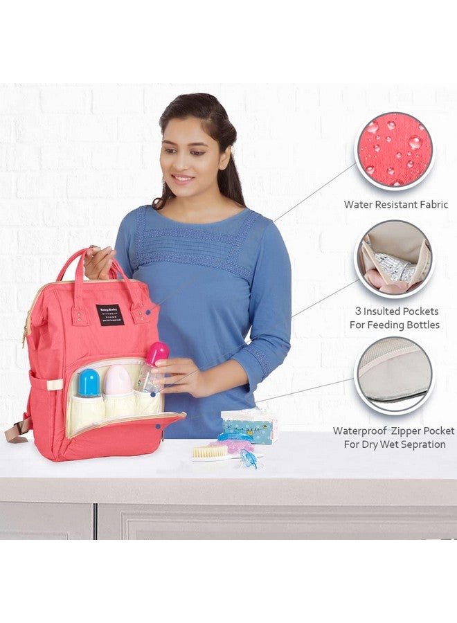 PACKNBUY Classic Diaper Bag for Mothers for Travel, Maternity Bag with Insulated Bottle Pockets, Water Resistant Baby Diaper Bag with Multiple Pockets for Newborn Baby Products (Hot Pink) - Image 2