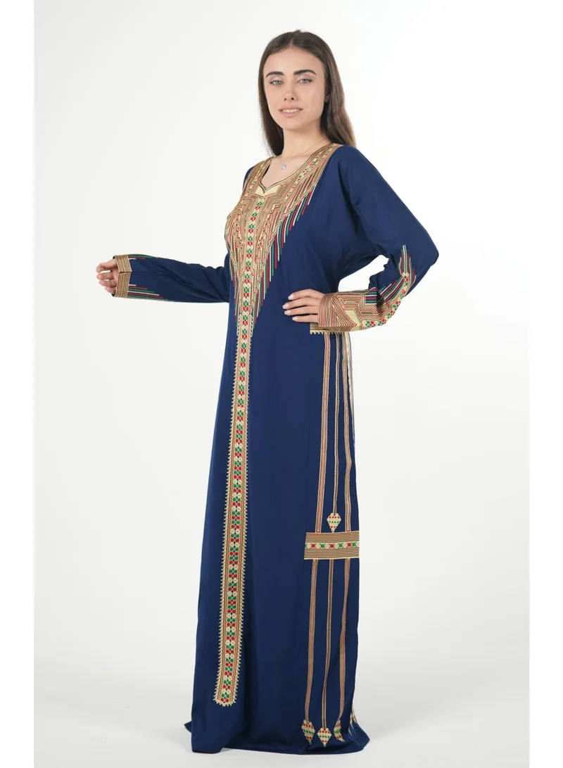 AL BENT AL SHARQIEH printed round neck jalabiya dress