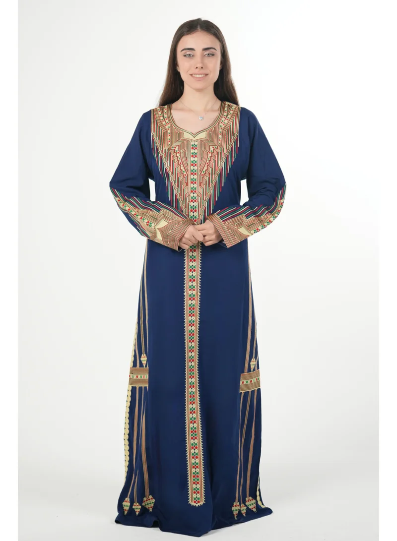 AL BENT AL SHARQIEH printed round neck jalabiya dress