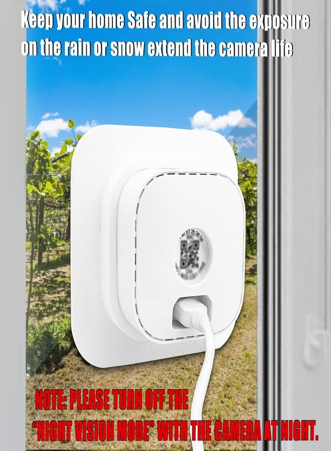 REEYEAR 2 Pack Window Mount Compatible with Blink Mini Indoor, Secured Camera Glass Wall Holder for Single Pane Glass Windows/Doors for Outside Security Monitoring,White - Image 3